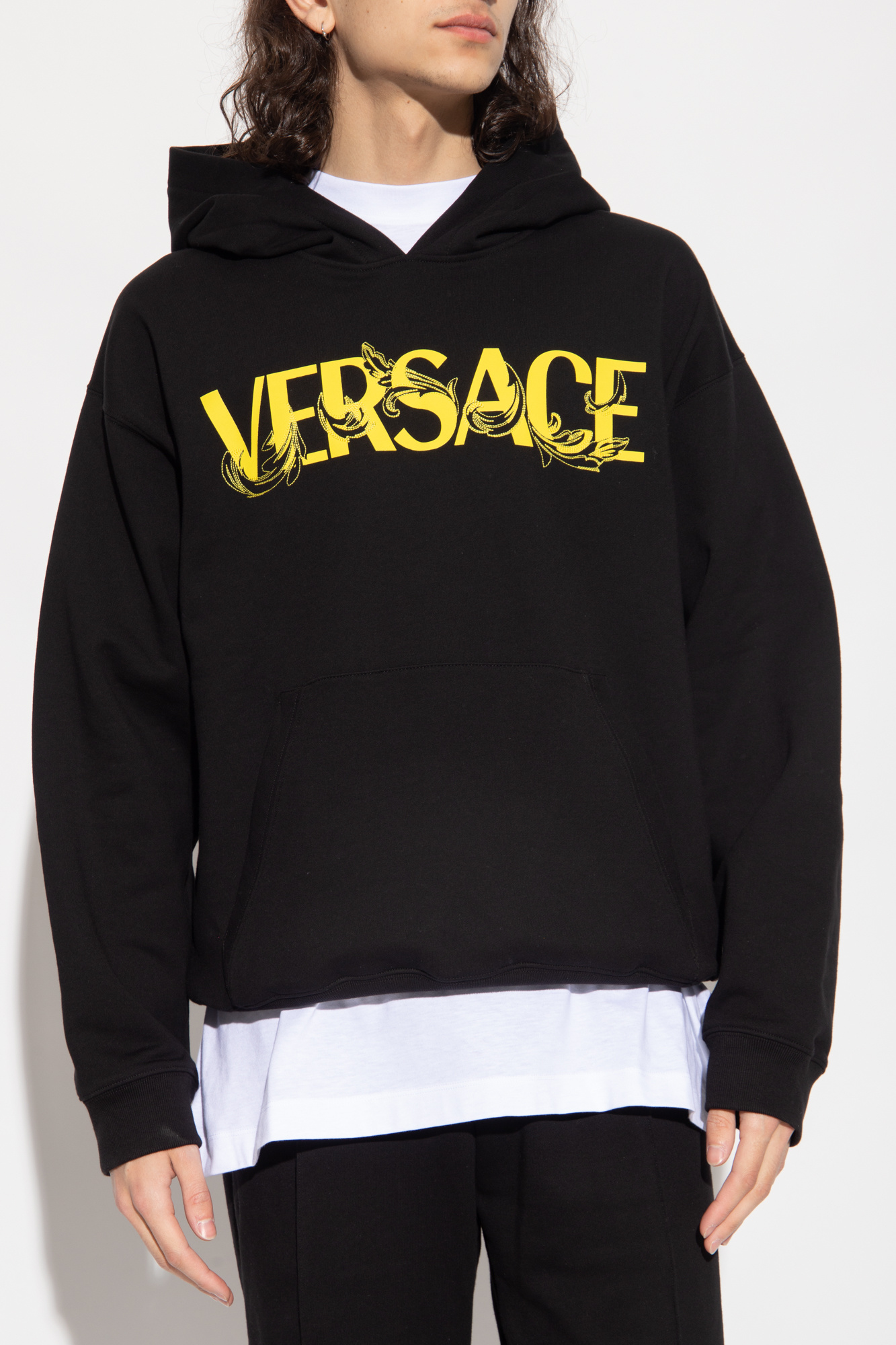 Black Hoodie with logo Versace Vitkac GB